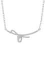 thumb 925 Sterling Silver Cubic Zirconia Geometric Bowknot  Minimalist Necklace 0