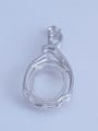thumb 925 Sterling Silver Rhodium Plated Round Pendant Setting Stone size: 13*17mm 3