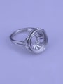 thumb 925 Sterling Silver 18K White Gold Plated Geometric Ring Setting Stone size: 12.5*13.5mm 2