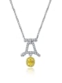 thumb 925 Sterling Silver High Carbon Diamond Yellow Water Drop Luxury Necklace 0