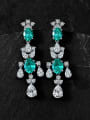 thumb 925 Sterling Silver Cubic Zirconia Oval Luxury Cluster Earring 0