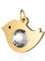 thumb Stainless steel White Crystal Bird Charm Height : 19mm , Width: 17.5 mm 2