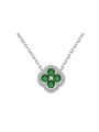 thumb 925 Sterling Silver Cubic Zirconia Clover Dainty Necklace 4