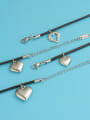 thumb Titanium Steel  Heart Pendant  Minimalist Leather rope Necklace 1
