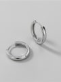 thumb 925 Sterling Silver Round Minimalist Single Earring(Single -Only One) 2
