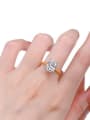 thumb 925 Sterling Silver High Carbon Diamond Geometric Minimalist Cocktail Ring 1