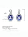 thumb 925 Sterling Silver Natural Blue  Topaz Geometric Luxury Drop Earring 3