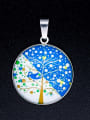 thumb Stainless steel Multicolor Millefiori Glass Tree Charm Height : 38 mm , Width: 26.5 mm 0