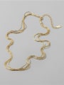 thumb 925 Sterling Silver Irregular Trend Multi Strand Necklace 0
