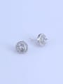 thumb 925 Sterling Silver 18K White Gold Plated Round Earring Setting Stone size: 5*5mm 0