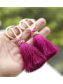 thumb Alloy Polyester thread Tassel Bohemia  Hand-Woven Drop Earring 1