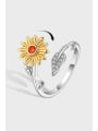 thumb 925 Sterling Silver Cubic Zirconia Flower Cute Band Ring 0