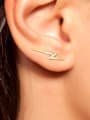thumb 925 Sterling Silver Cubic Zirconia Geometric Dainty Hook Earring 2