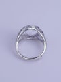 thumb 925 Sterling Silver 18K White Gold Plated Geometric Ring Setting Stone size: 10*12mm 3