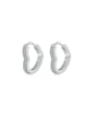 thumb 925 Sterling Silver Cubic Zirconia Heart Dainty Huggie Earring 0
