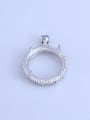 thumb 925 Sterling Silver Rhodium Plated Round Pendant Setting Stone size: 20*20mm 0
