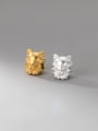 thumb S925 silver electroplating gold color retention fox 3D hard silver spacer beads 1