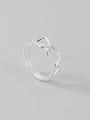 thumb 925 Sterling Silver Double Layer Heart Minimalist Stackable Ring 2