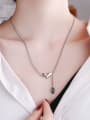 thumb 925 Sterling Silver Heart Vintage Tassel Necklace 1