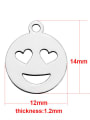 thumb Stainless steel Heart Face Charm Height : 14 mm , Width: 12 mm 1