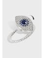 thumb 925 Sterling Silver Cubic Zirconia Evil Eye Minimalist Rotate Band Ring 0