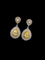 thumb 925 Sterling Silver Cubic Zirconia Water Drop Luxury Cluster Earring 1