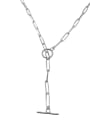 thumb 925 Sterling Silver Geometric Minimalist  Flat Long Cross Chain Necklace 3