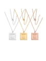 thumb Stainless steel Rotatable Double Layer Geometric Square  Pendant Necklace 0