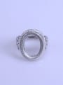 thumb 925 Sterling Silver 18K White Gold Plated Geometric Ring Setting Stone size: 12*16mm 0
