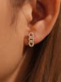 thumb 925 Sterling Silver Rhinestone Geometric Minimalist Single Earring 1