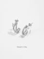 thumb Brass Cubic Zirconia Geometric Minimalist Cluster Earring 1