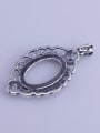 thumb 925 Sterling Silver Round Oval Pendant Setting Stone size: 11*16mm 2