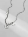 thumb 925 Sterling Silver Geometric Vintage Asymmetric chain Necklace 2