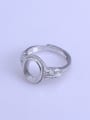 thumb 925 Sterling Silver 18K White Gold Plated Geometric Ring Setting Stone size:8*10 10*12mm 1