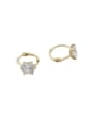 thumb 925 Sterling Silver Cubic Zirconia Geometric Minimalist Huggie Earring 0