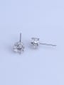 thumb 925 Sterling Silver 18K White Gold Plated Geometric Earring Setting Stone size: 5*5mm 0