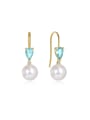 thumb 925 Sterling Silver Imitation Pearl Geometric Minimalist Hook Earring 0