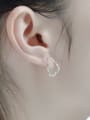 thumb 925 Sterling Silver Waves Line Irregular Minimalist Stud Earring 1