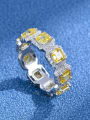 thumb 925 Sterling Silver High Carbon Diamond Geometric Luxury Band Ring 2