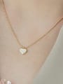 thumb 925 Sterling Silver Cubic Zirconia Heart Minimalist Bead Chain Necklace 1