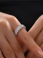 thumb 925 Sterling Silver High Carbon Diamond White Band Ring 1