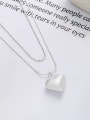 thumb 925 Sterling Silver Heart Dainty Multi Strand Necklace 2