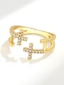 thumb 925 Sterling Silver Cubic Zirconia Cross Minimalist Stackable Ring 2