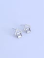 thumb 925 Sterling Silver 18K White Gold Plated Geometric Earring Setting Stone size: 4*4mm 0