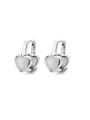 thumb 925 Sterling Silver Shell Heart Minimalist Huggie Earring 0
