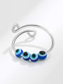 thumb 925 Sterling Silver Enamel Evil Eye Cute  Can Be Rotated Band Ring 3