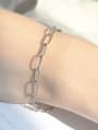 thumb 925 Sterling Silver Geometric Vintage Asymmetric chain Link Bracelet 1