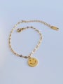 thumb Titanium Steel Smiley Minimalist Link Bracelet 0