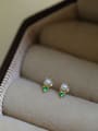 thumb 925 Sterling Silver Cubic Zirconia Geometric Dainty Stud Earring 3