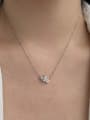 thumb 925 Sterling Silver Cubic Zirconia Heart Minimalist Necklace 1
